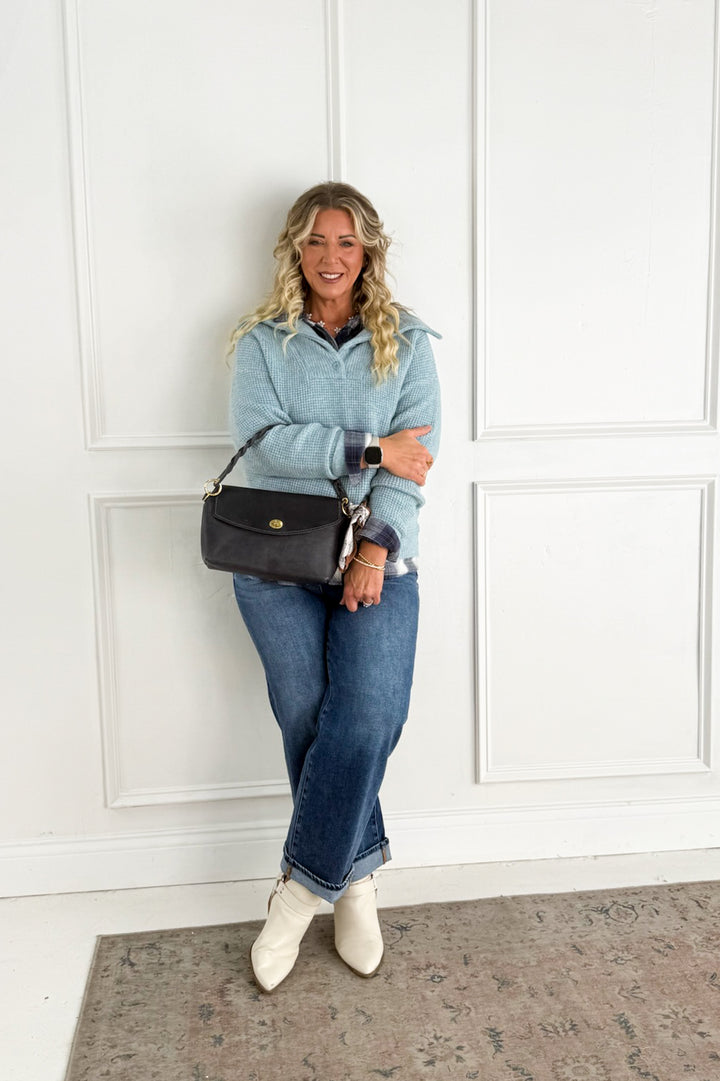 Essential Wool Waffle Knit Pullover Sweater