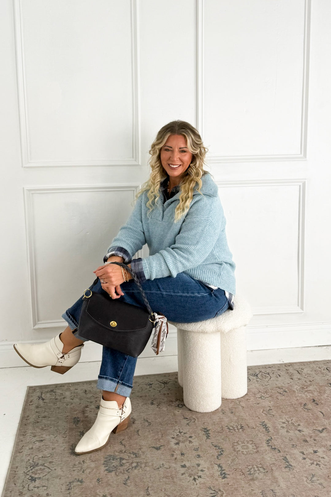 Essential Wool Waffle Knit Pullover Sweater