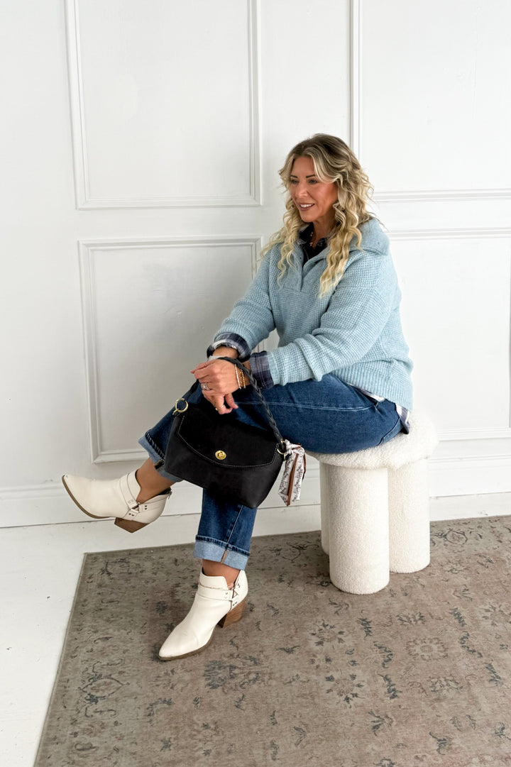 Essential Wool Waffle Knit Pullover Sweater