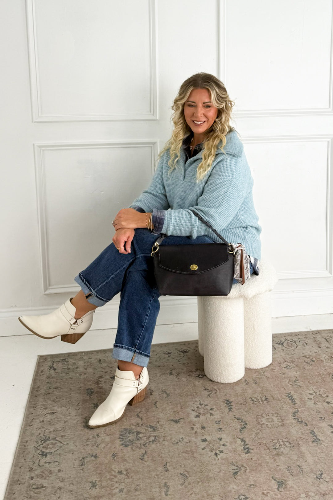 Essential Wool Waffle Knit Pullover Sweater