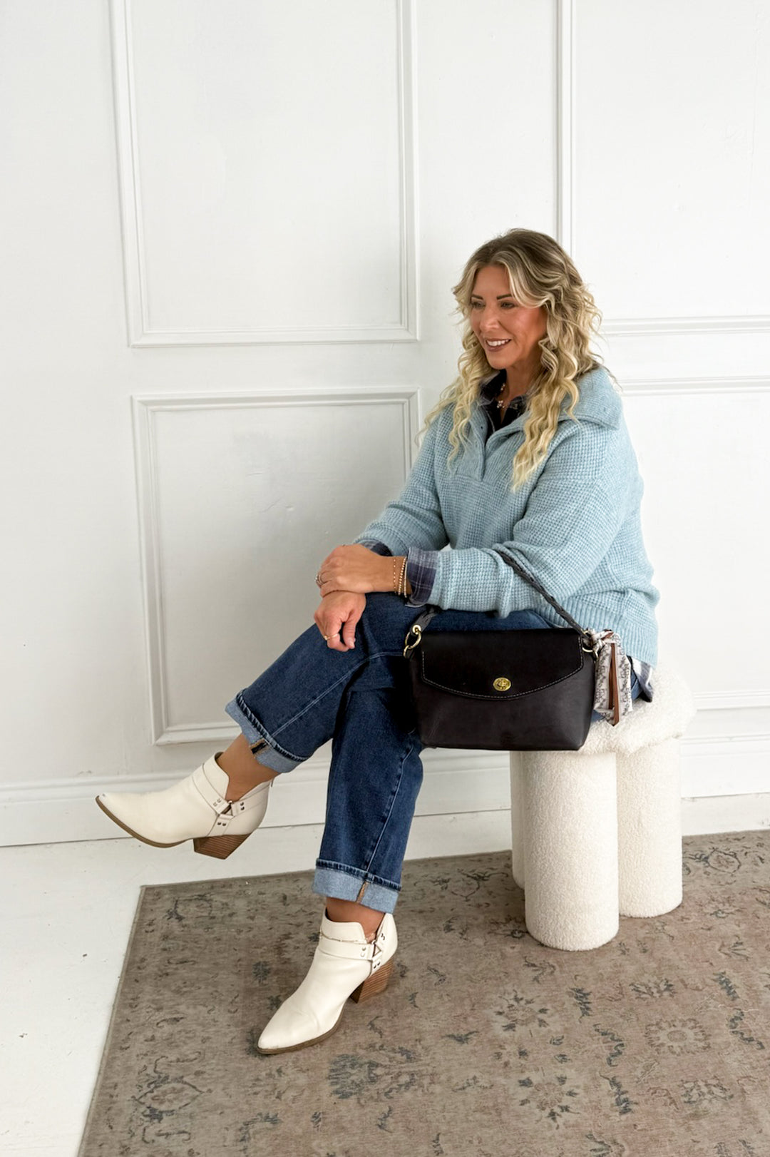 Essential Wool Waffle Knit Pullover Sweater