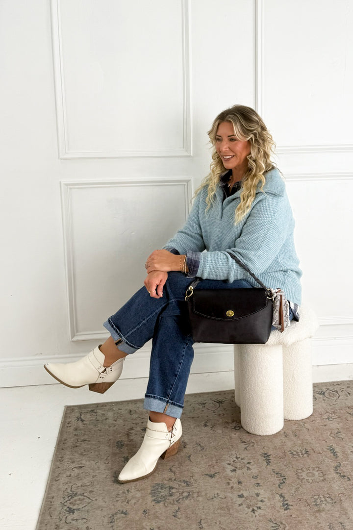 Essential Wool Waffle Knit Pullover Sweater