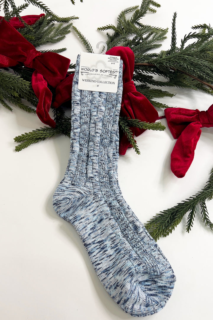 Weekend Light Weight Cable Crew Socks