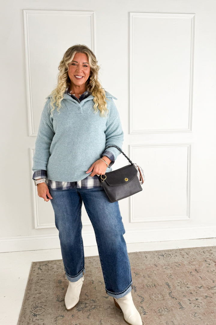 Essential Wool Waffle Knit Pullover Sweater