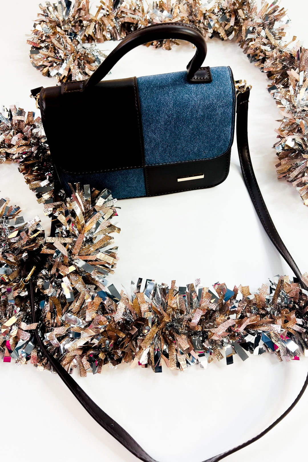 Denim Patchwork Crossbody Purse