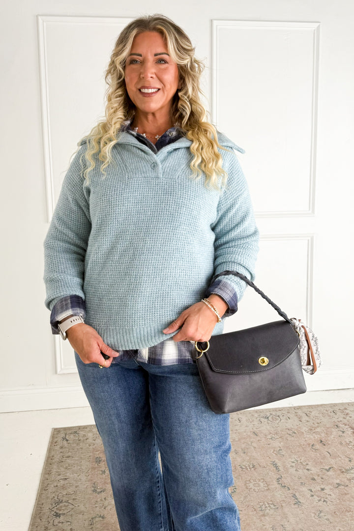 Essential Wool Waffle Knit Pullover Sweater