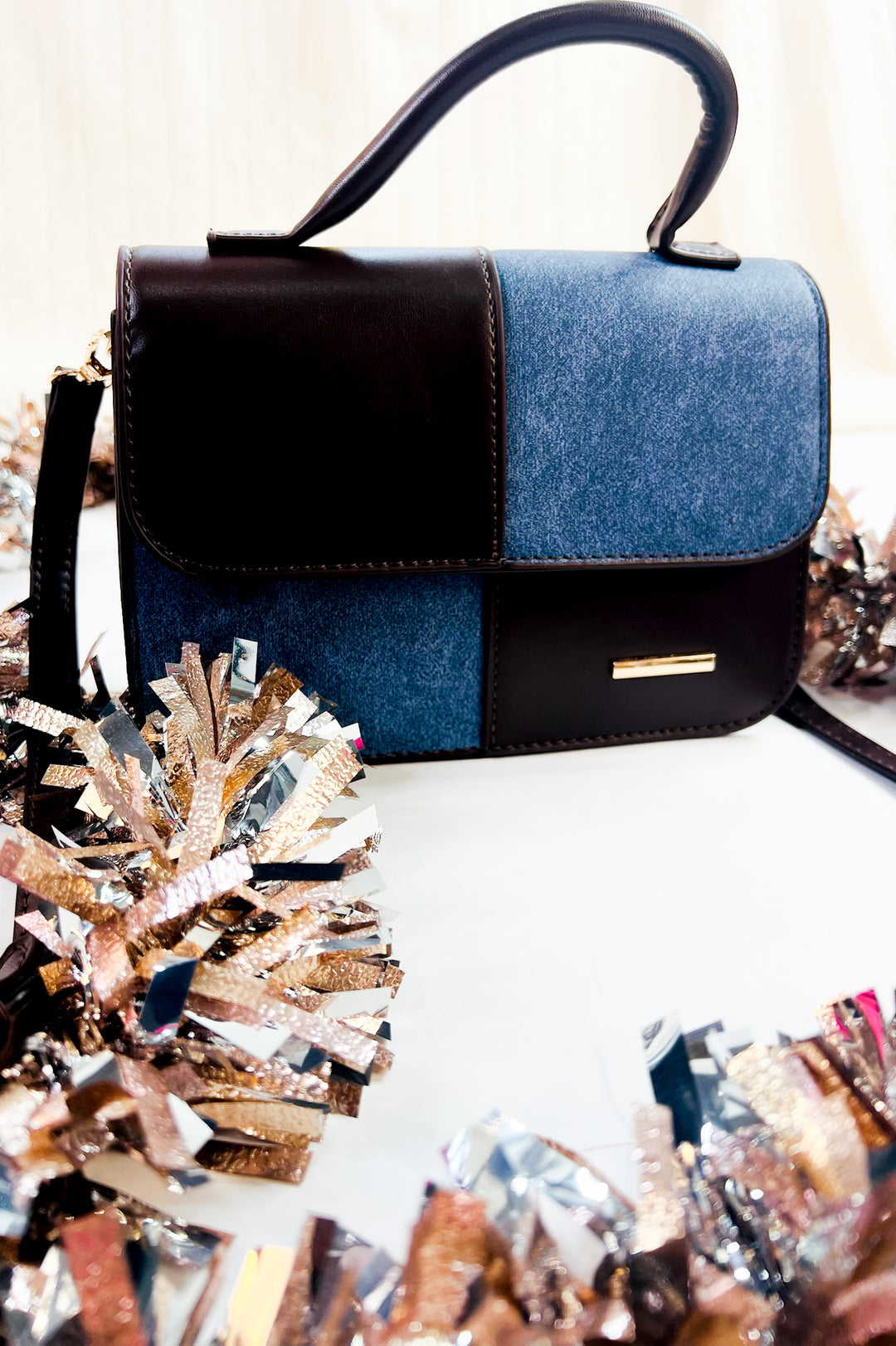 Denim Patchwork Crossbody Purse