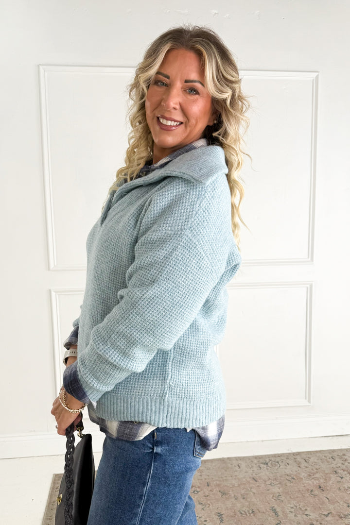 Essential Wool Waffle Knit Pullover Sweater