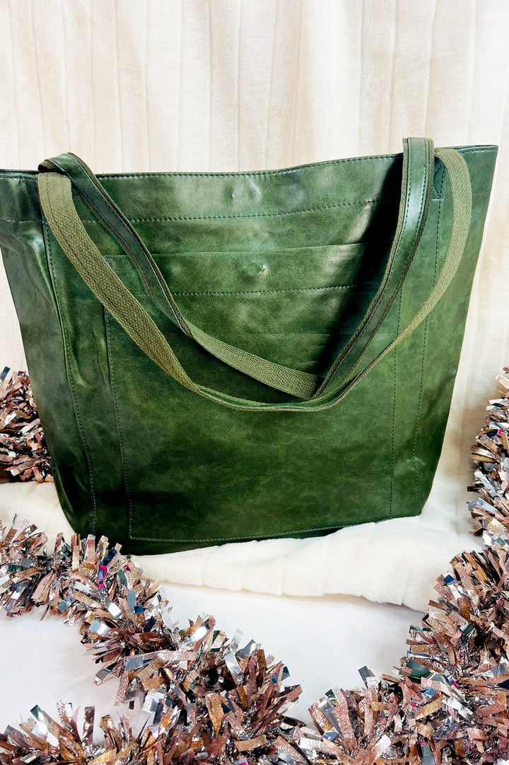 Soft Faux Leather Large Shoulder Tote Bag