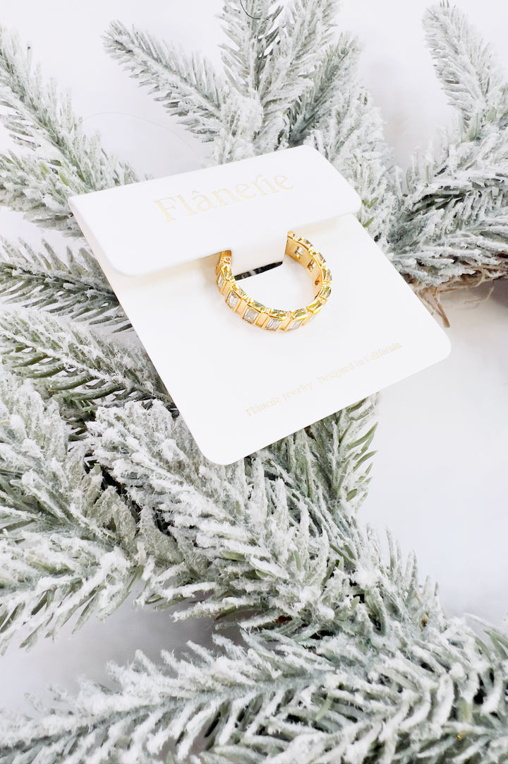 Sterling Gold Non-Tarnish Gold Rhinestone Ring