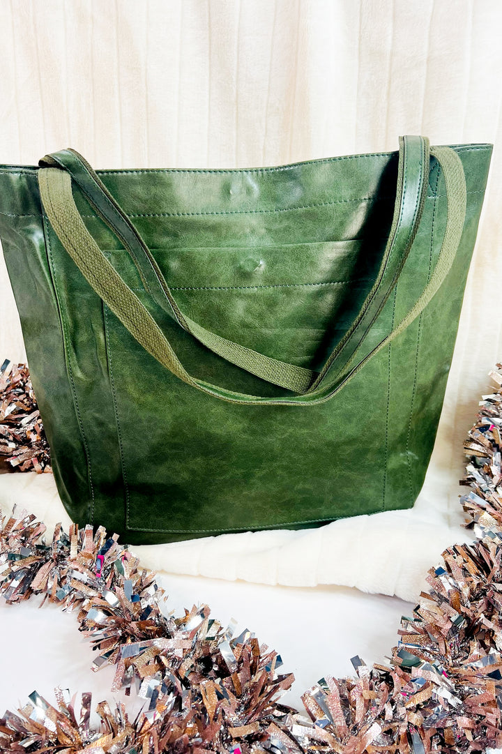 Soft Faux Leather Large Shoulder Tote Bag