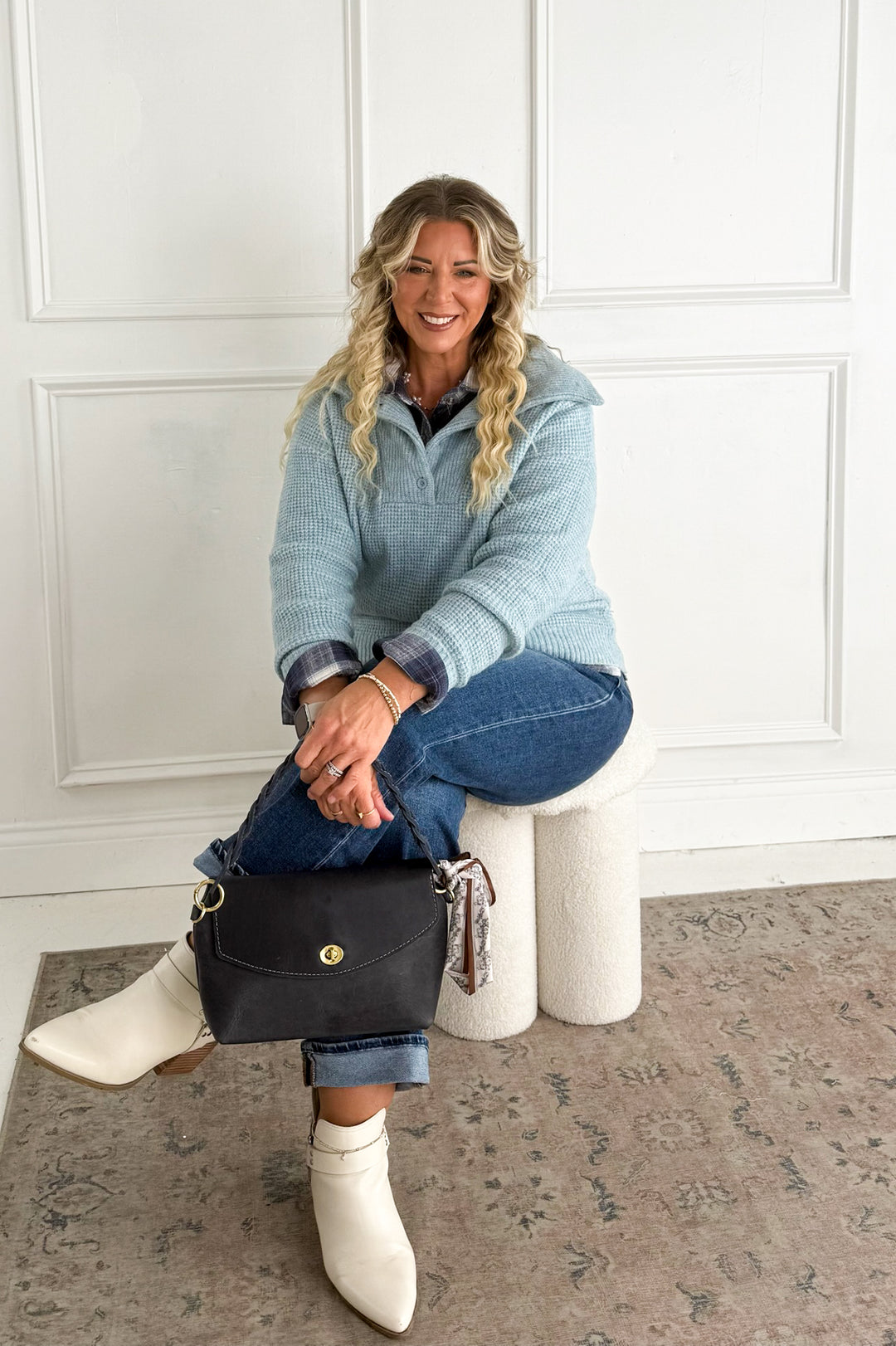 Essential Wool Waffle Knit Pullover Sweater