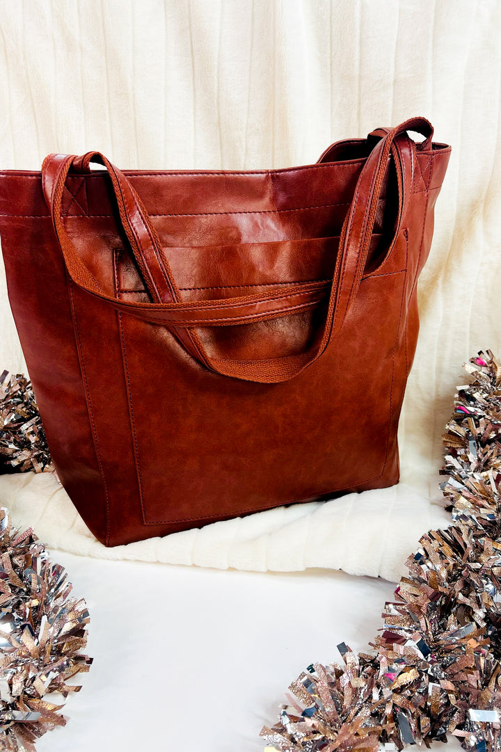 Soft Faux Leather Large Shoulder Tote Bag