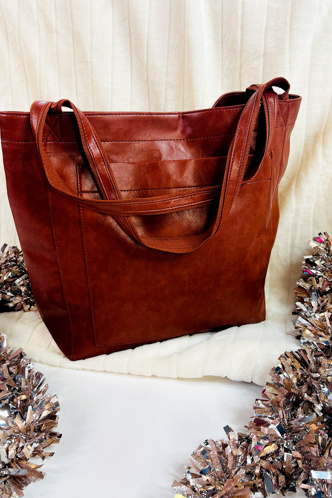 Soft Faux Leather Large Shoulder Tote Bag