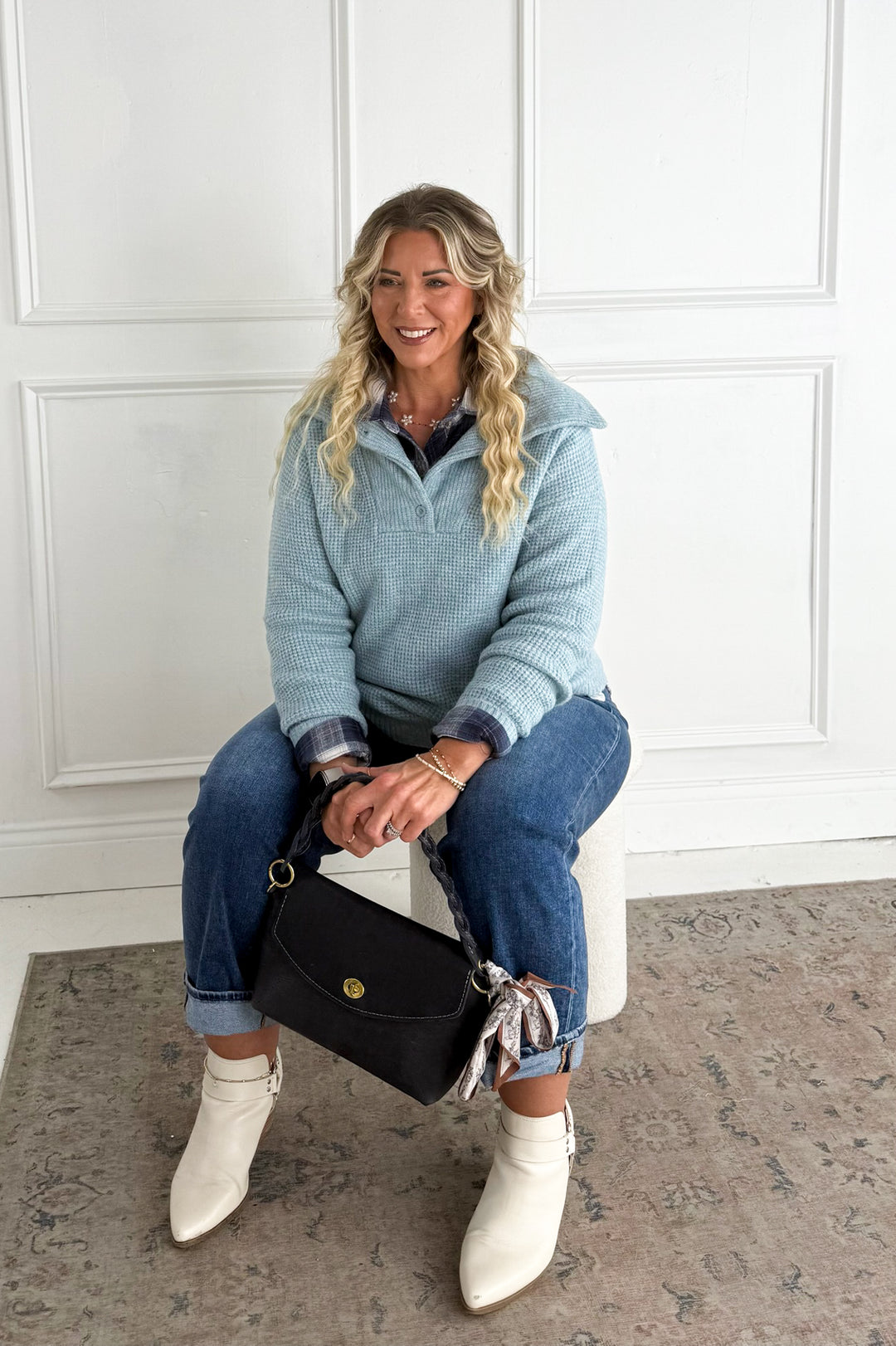 Essential Wool Waffle Knit Pullover Sweater