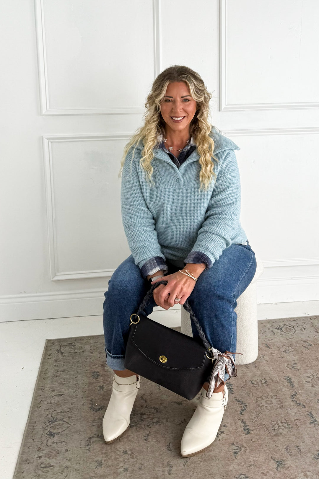 Essential Wool Waffle Knit Pullover Sweater