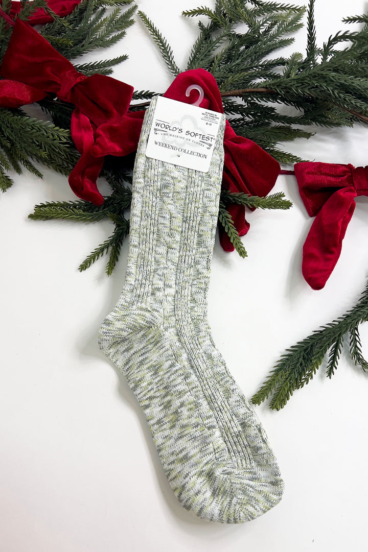 Weekend Light Weight Cable Crew Socks