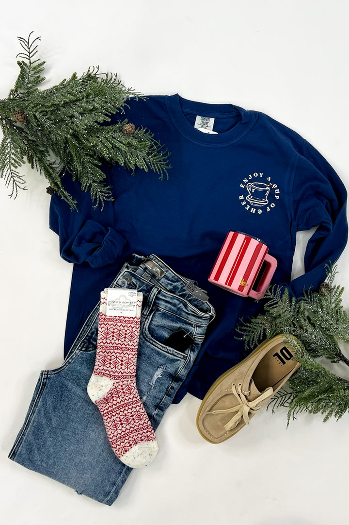 A Cup of Cheer Long Sleeve Graphic Tee