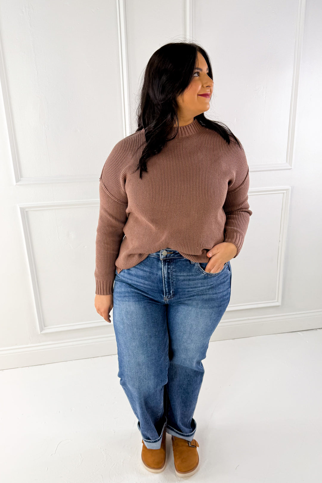 Oversized Ribbed Edge Sweater