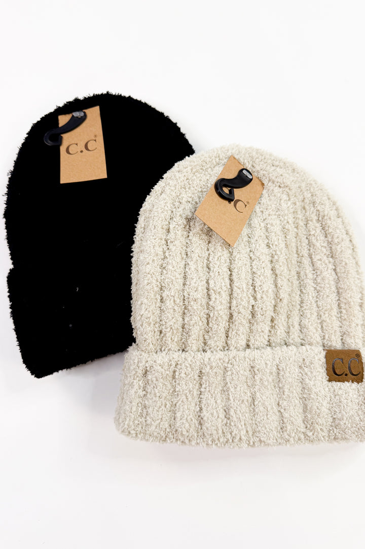 C.C Solid Color Fuzzy Beanie