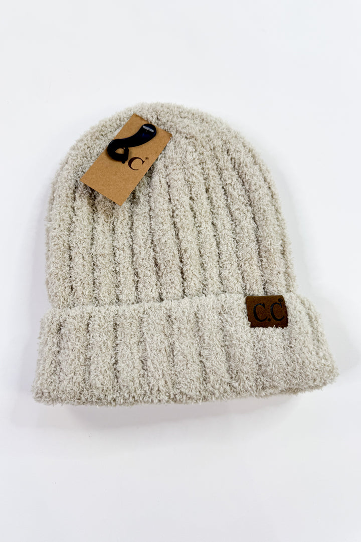C.C Solid Color Fuzzy Beanie