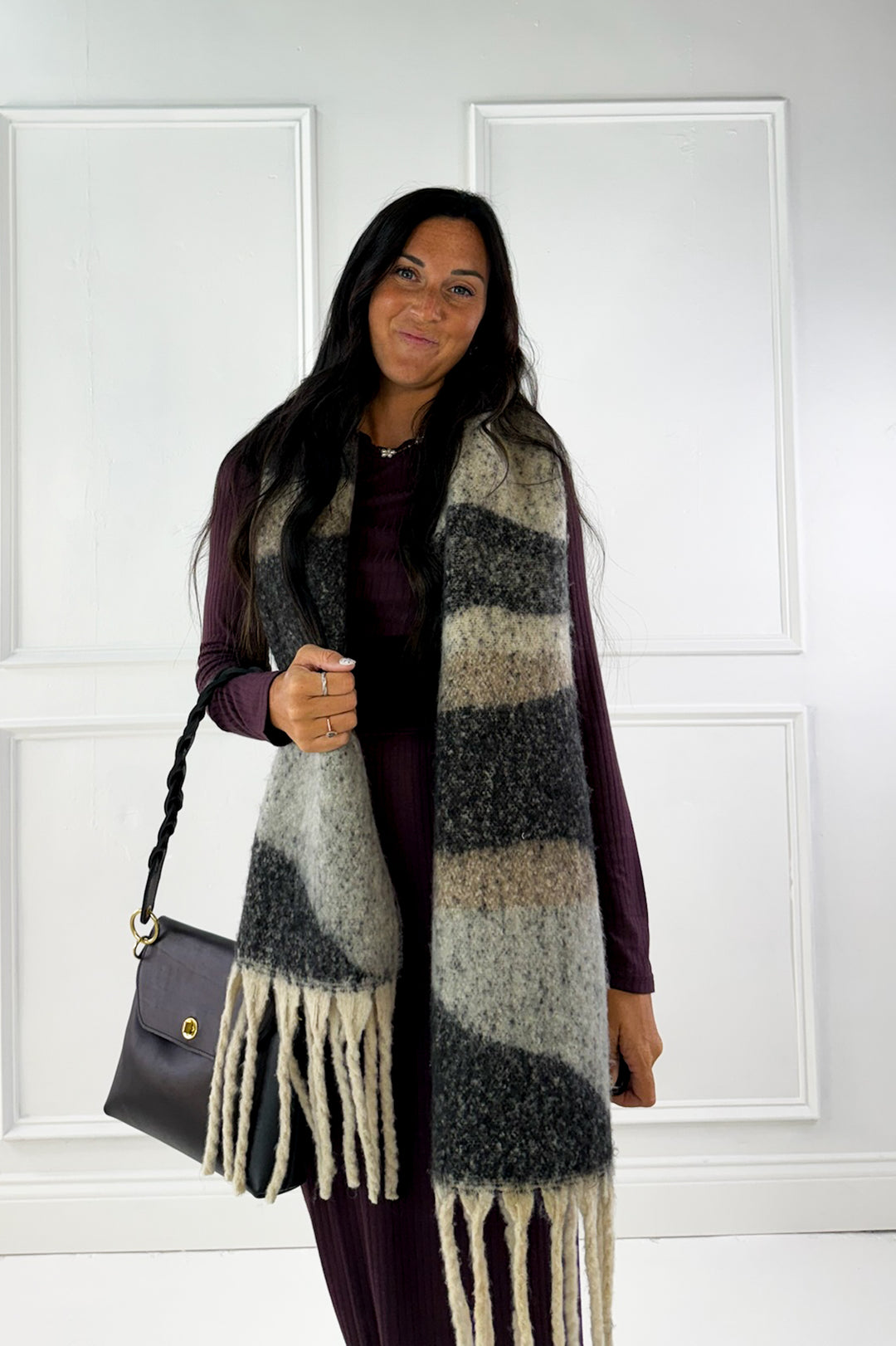 Vintage Plum Knit Pencil Skirt