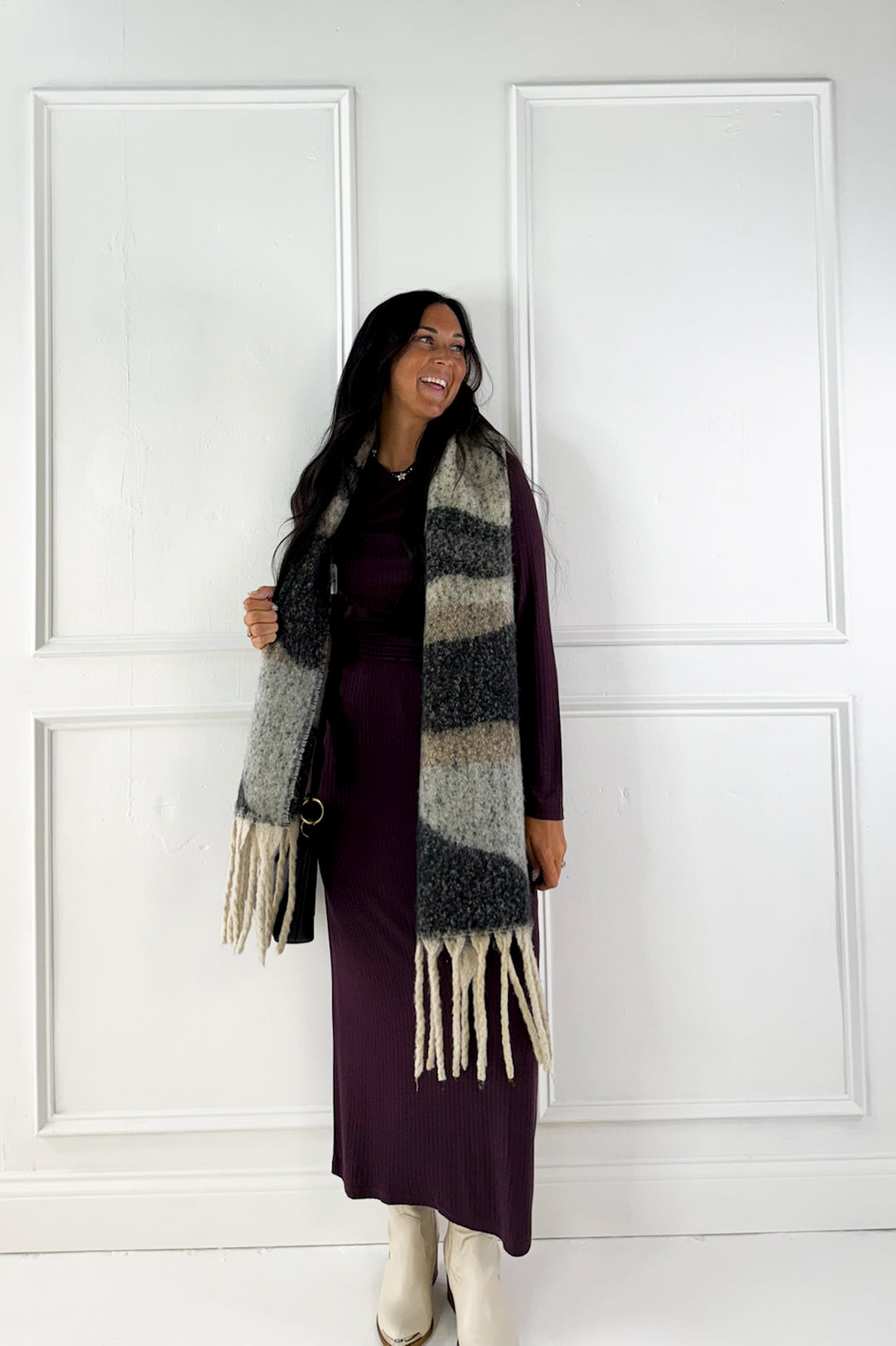 Vintage Plum Knit Pencil Skirt