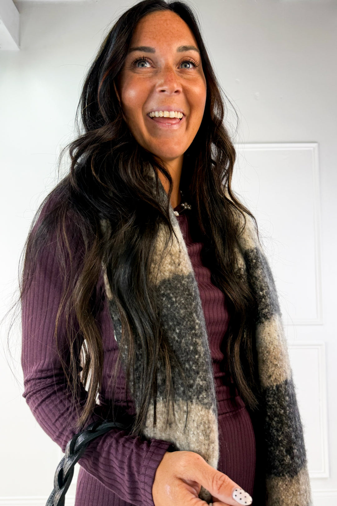 Vintage Plum Knit Pencil Skirt