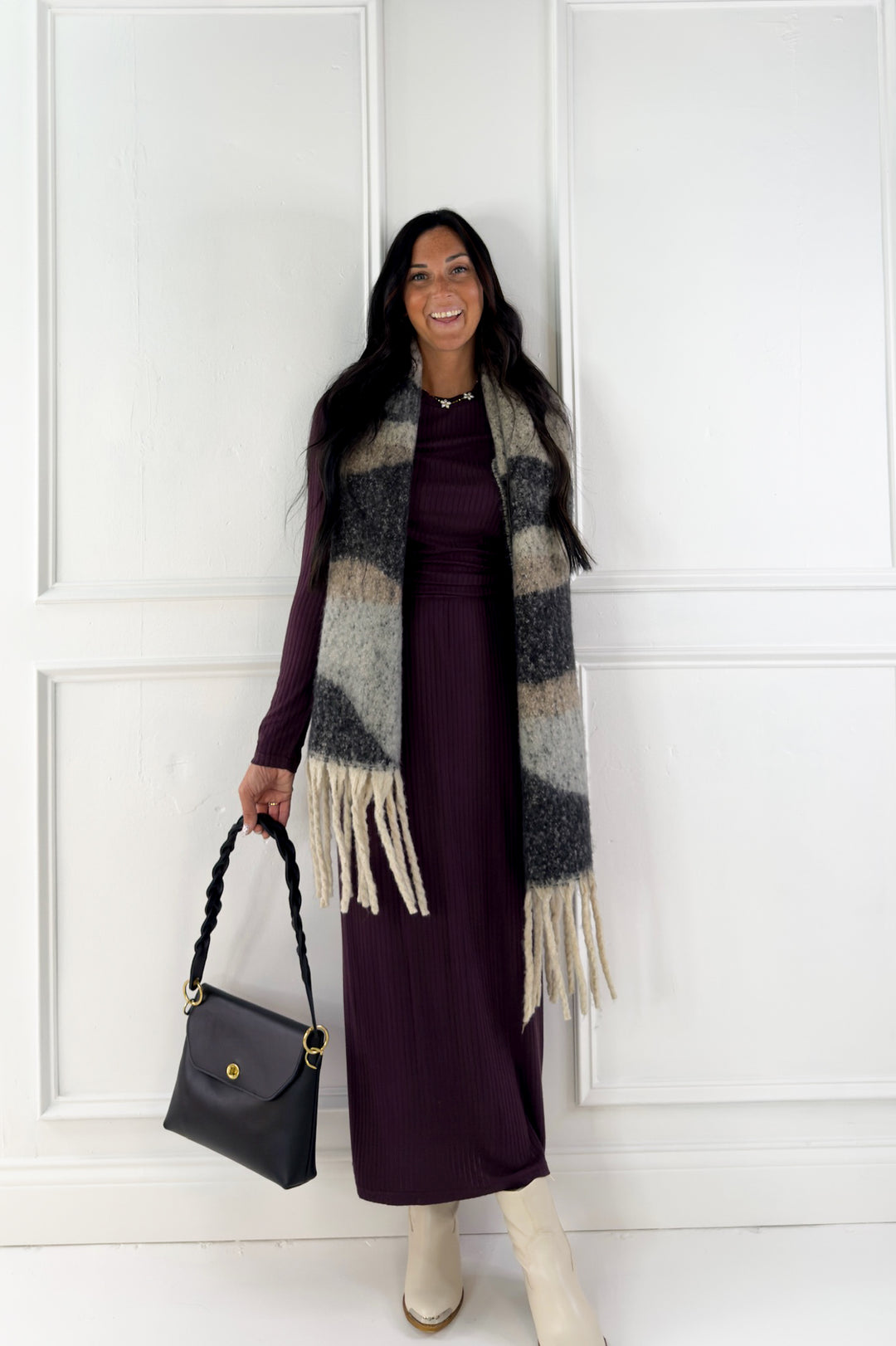 Vintage Plum Knit Pencil Skirt