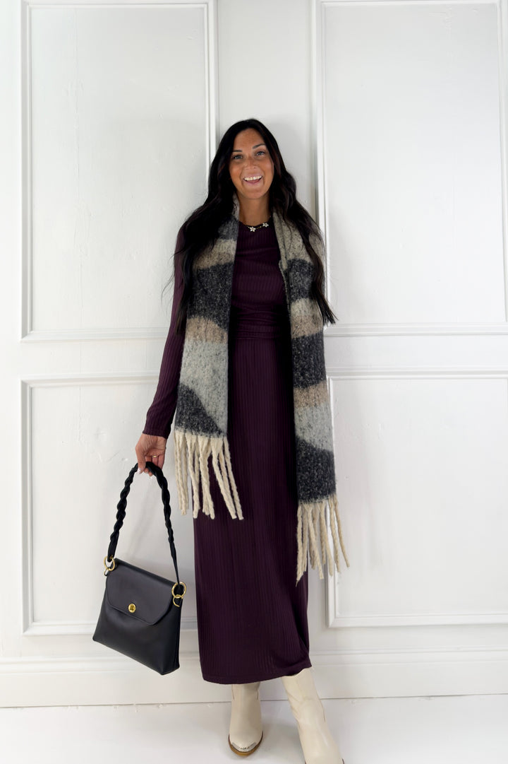 Vintage Plum Knit Pencil Skirt