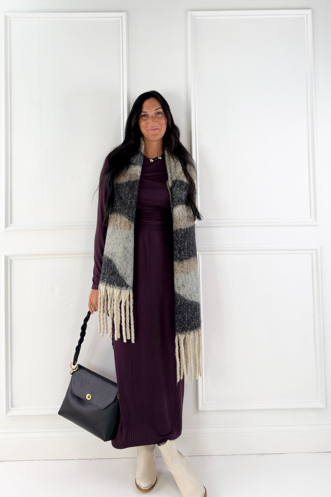 Vintage Plum Knit Pencil Skirt