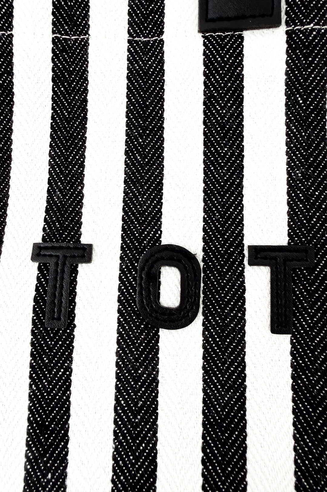 Casual Vertical Striped Canvas Faux Handle Tote
