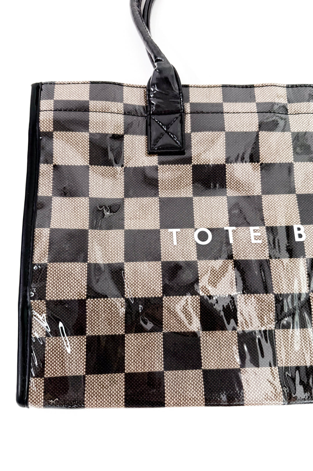 Checkered Shoulder Tote