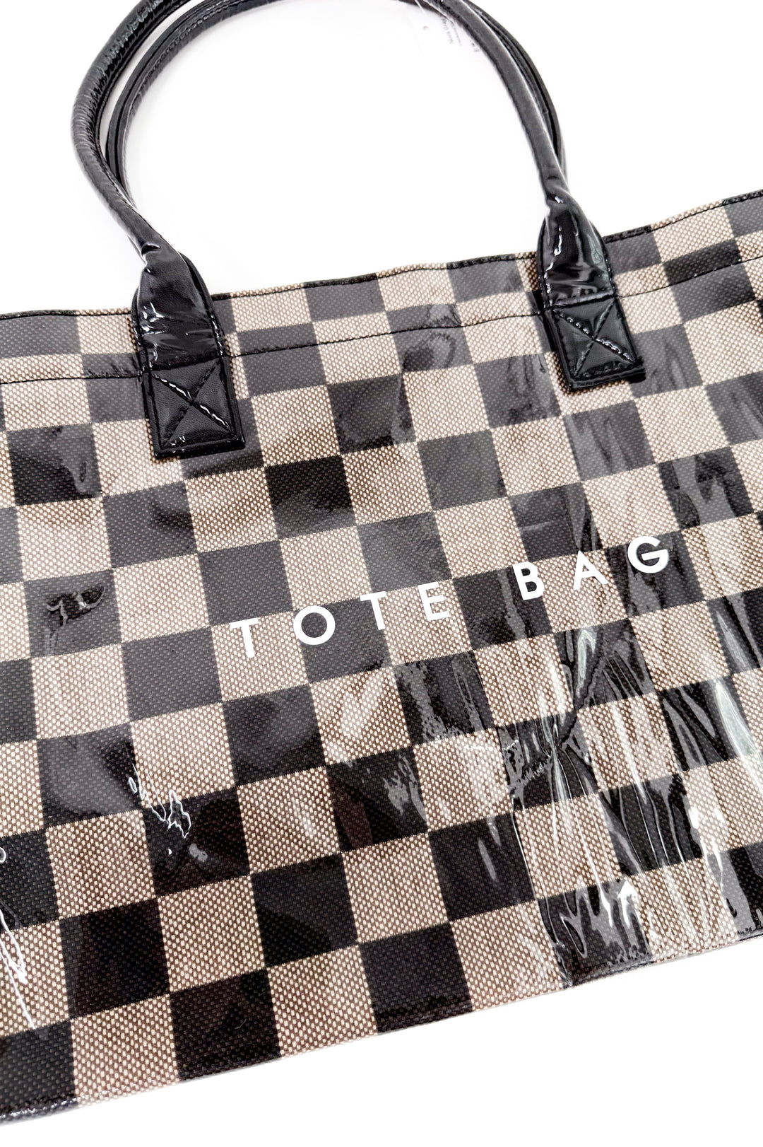 Checkered Shoulder Tote