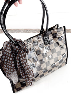 Checkered Shoulder Tote