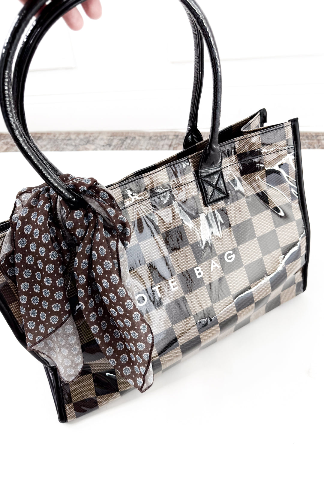 Checkered Shoulder Tote