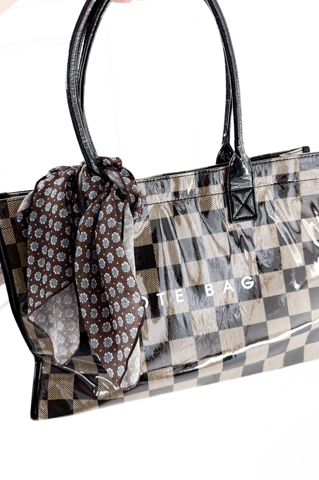 Checkered Shoulder Tote