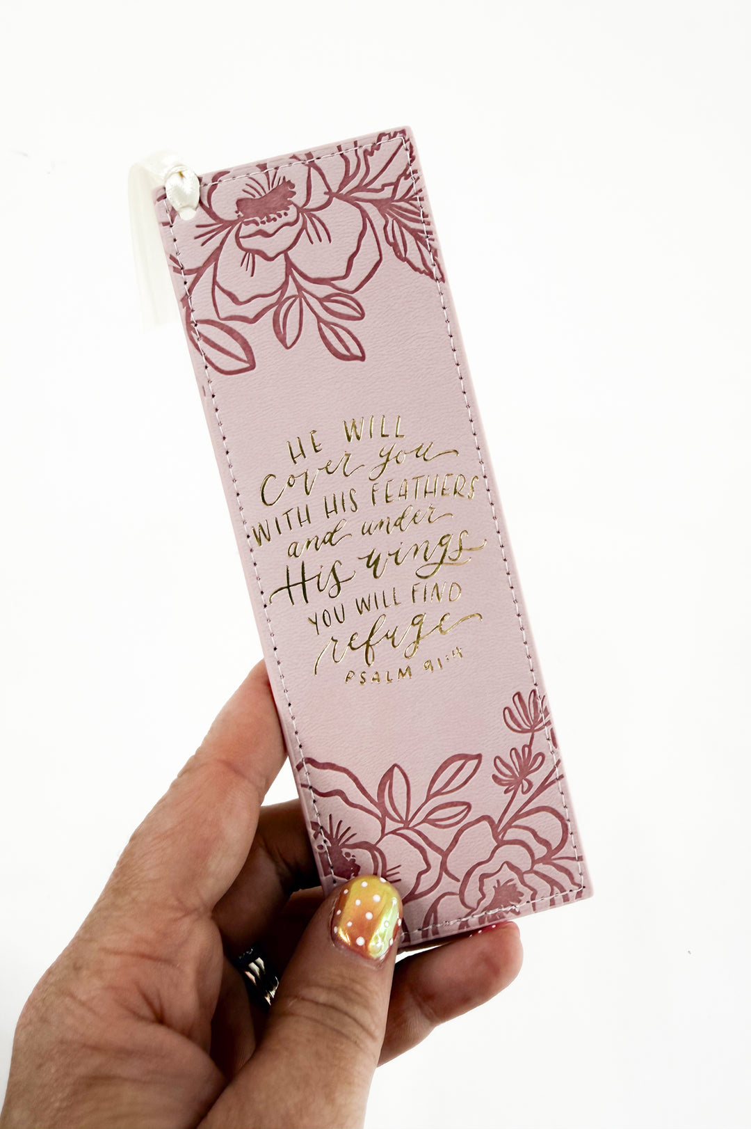 Covered in His Feathers Faux Leather Bookmark