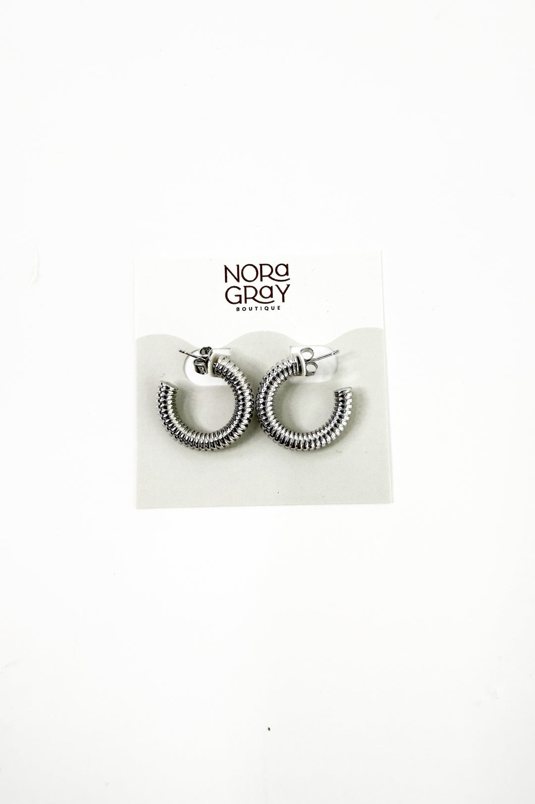 Textured Post Hoop Earrings