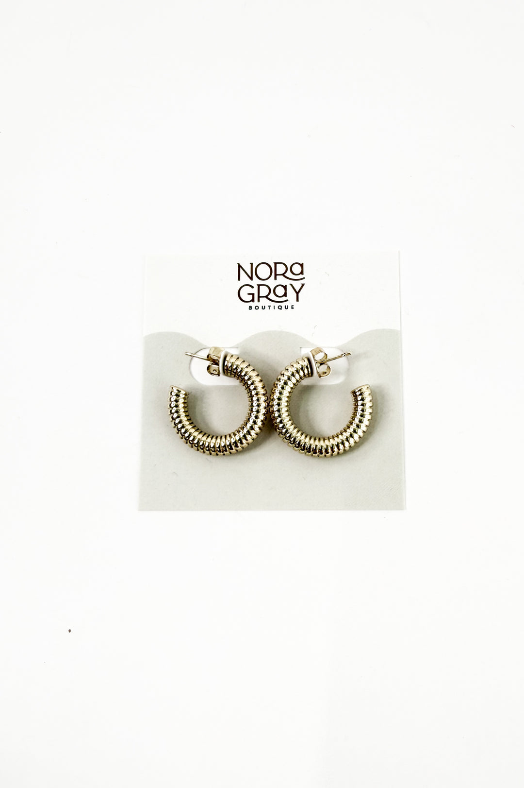 Textured Post Hoop Earrings