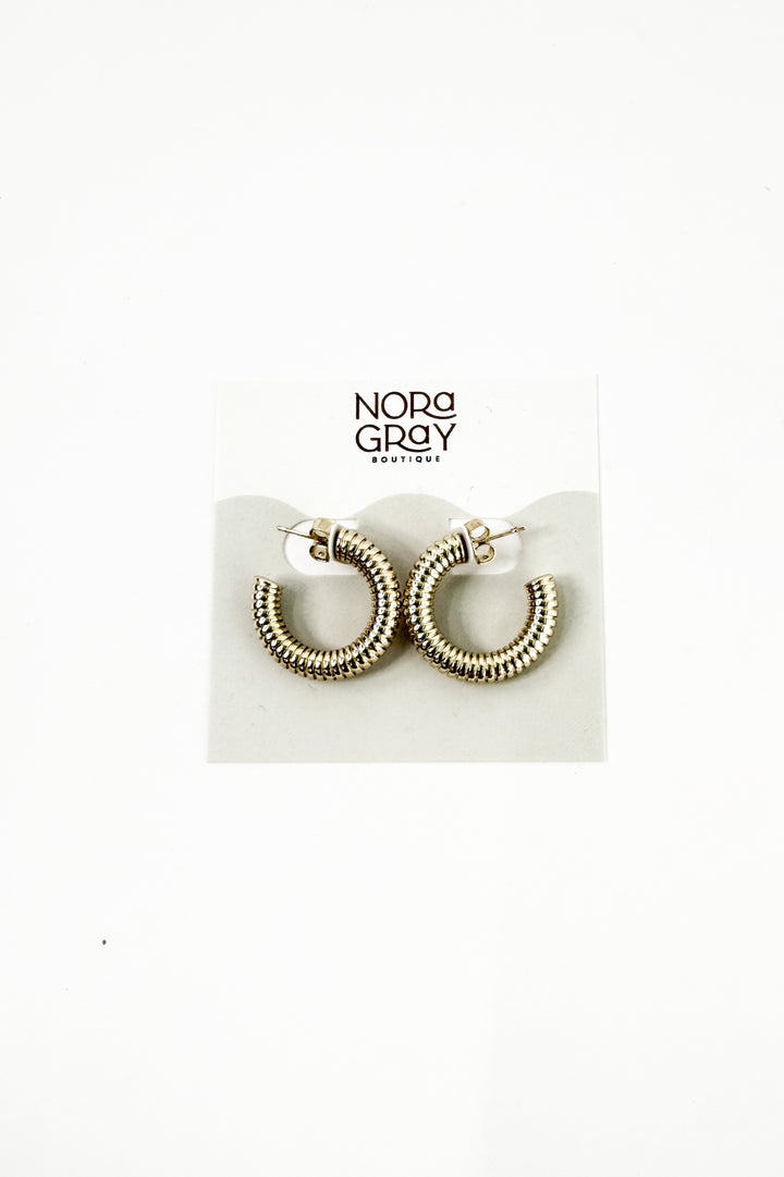 Textured Post Hoop Earrings
