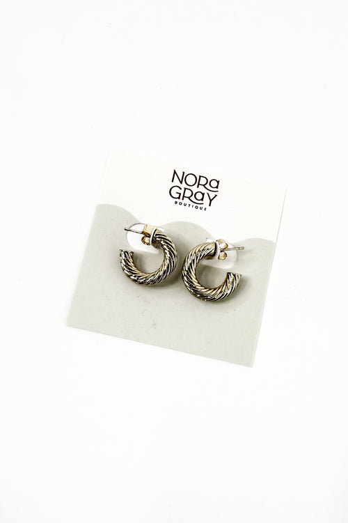 Dipped Textured Gold Hoops