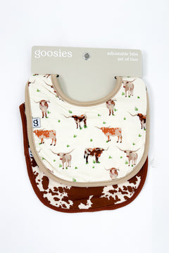 Longhorn Cows Bib Set