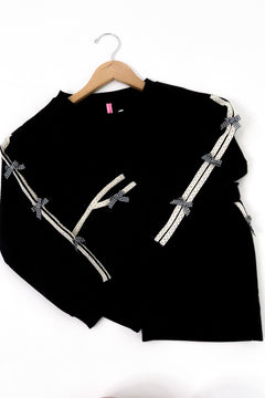 Girl's Knit Ribbed Pullover & Short Set