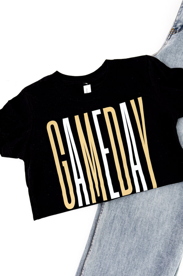 Kids Tall White & Gold Gameday Graphic Tee
