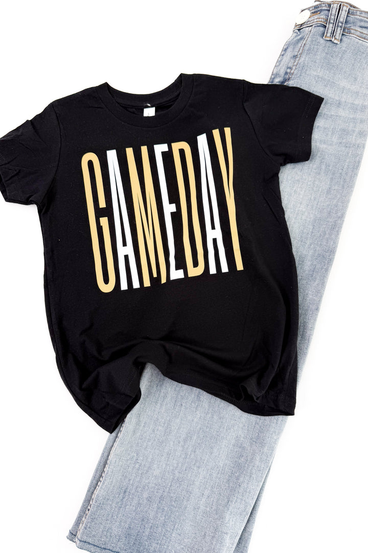 Kids Tall White & Gold Gameday Graphic Tee