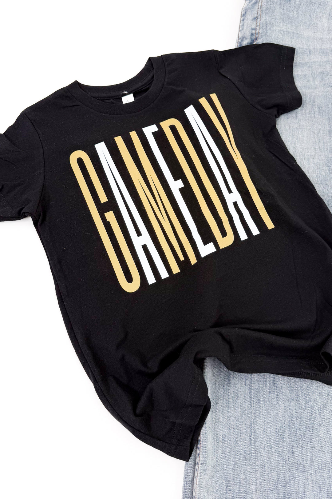 Kids Tall White & Gold Gameday Graphic Tee