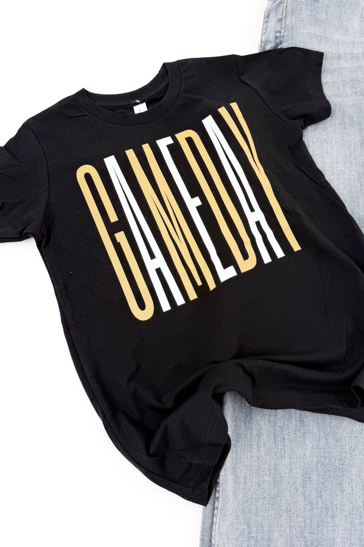 Kids Tall White & Gold Gameday Graphic Tee