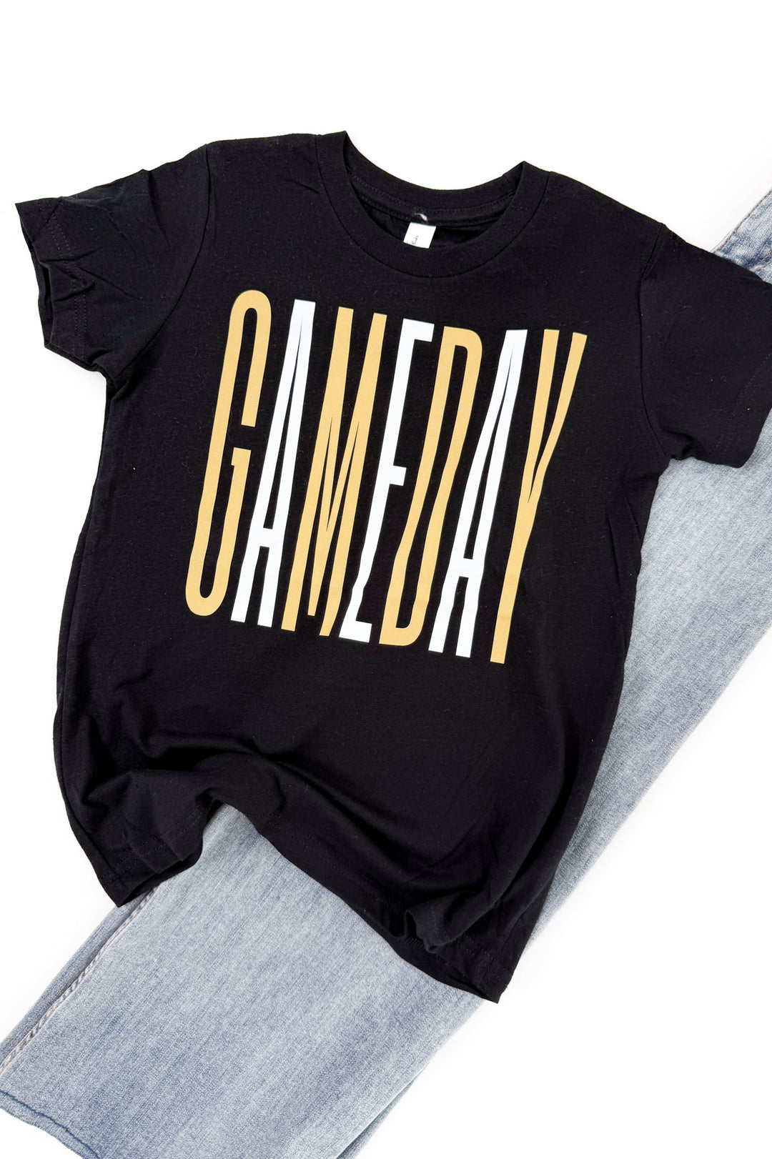 Kids Tall White & Gold Gameday Graphic Tee
