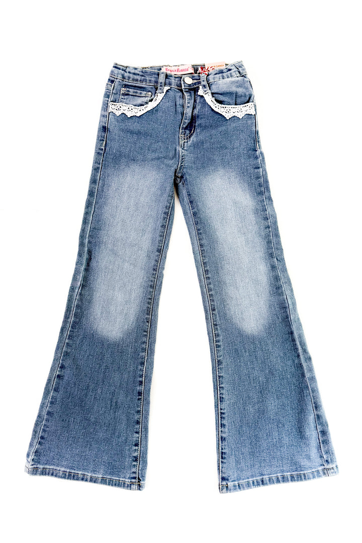 Girl's Flare Leg Denim with Crochet